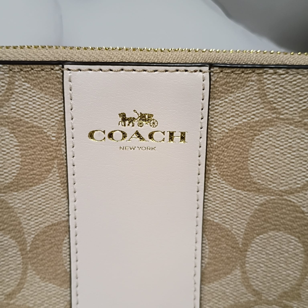 Coach Beige Signature Wristlet - Picture 2 of 3
